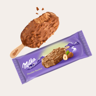 Milka chocolate hazelnut ice cream